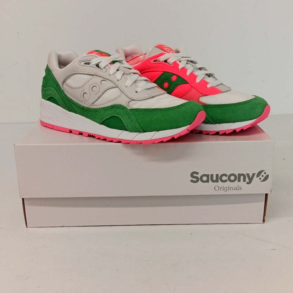 Saucony Women's Shadow 6000 "Split" Low Top Sneakers - Green & White